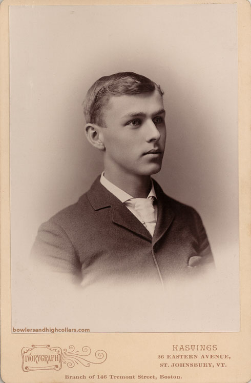 Ivorygraph. St. Johnsbury. Vermont. Boston. Young man. Cabinet Card. Private Collection.